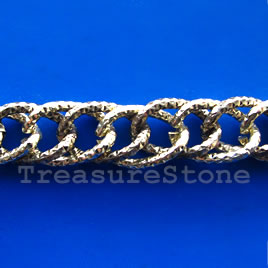 Chain,aluminum,light-gold-finished,12x18mm double curb- By meter