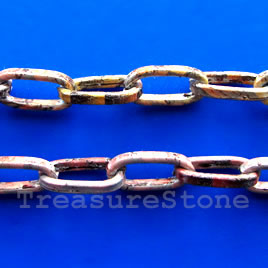 Chain, aluminum, patterned, 5x11mm flat oval - By meter