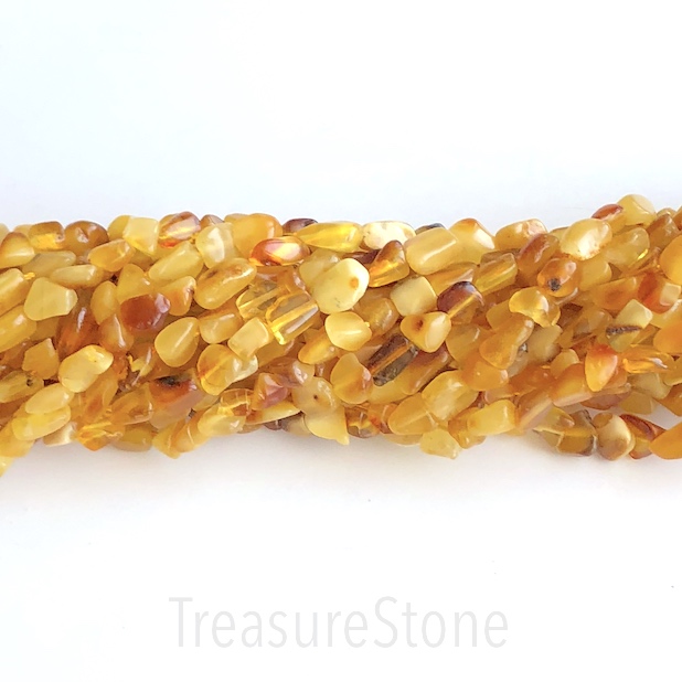 Bead, Amber, 6-8mm nugget. 15 inch strand.