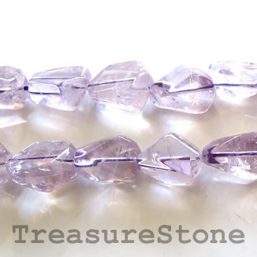 Bead, amethyst, 15x17mm faceted nugget. 16-inch