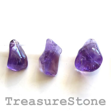 Bead /pendant, amethyst, about 18mm top-drilled. 18pcs
