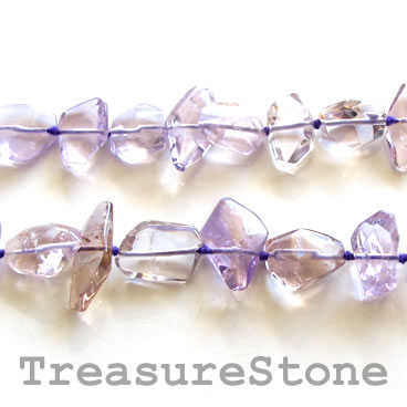 Bead, ametrine, 5x8mm hand-cut faceted nugget. 16-inch strand.