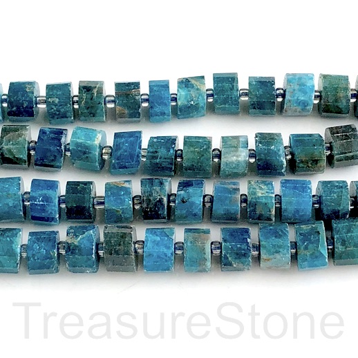 Bead, apatite, 7x10mm faceted tube. 16 inch, 50pcs