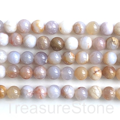 Bead, australian color agate, 8mm round. 15", 45pcs - Click Image to Close