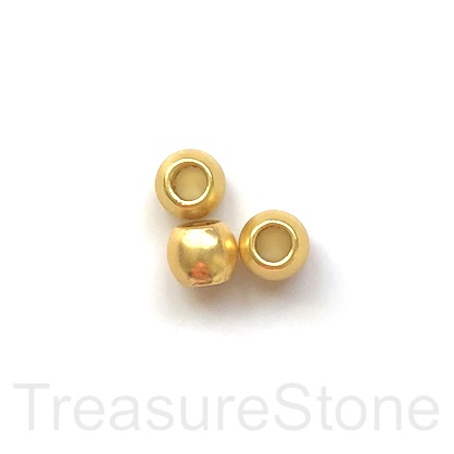 Bead, bright gold matte,8x9mm rondelle spacer,large hole:4mm.2