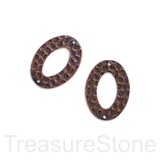 Bead/Pendant/link/connector, brass,19x26mm hammered copper. 4