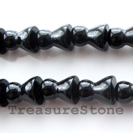 Bead, black onyx. Grade A. 9x12mm, 16 inch strand.