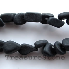 Bead, blackstone/black jasper, freeform, about 10mm, 15.5-inch
