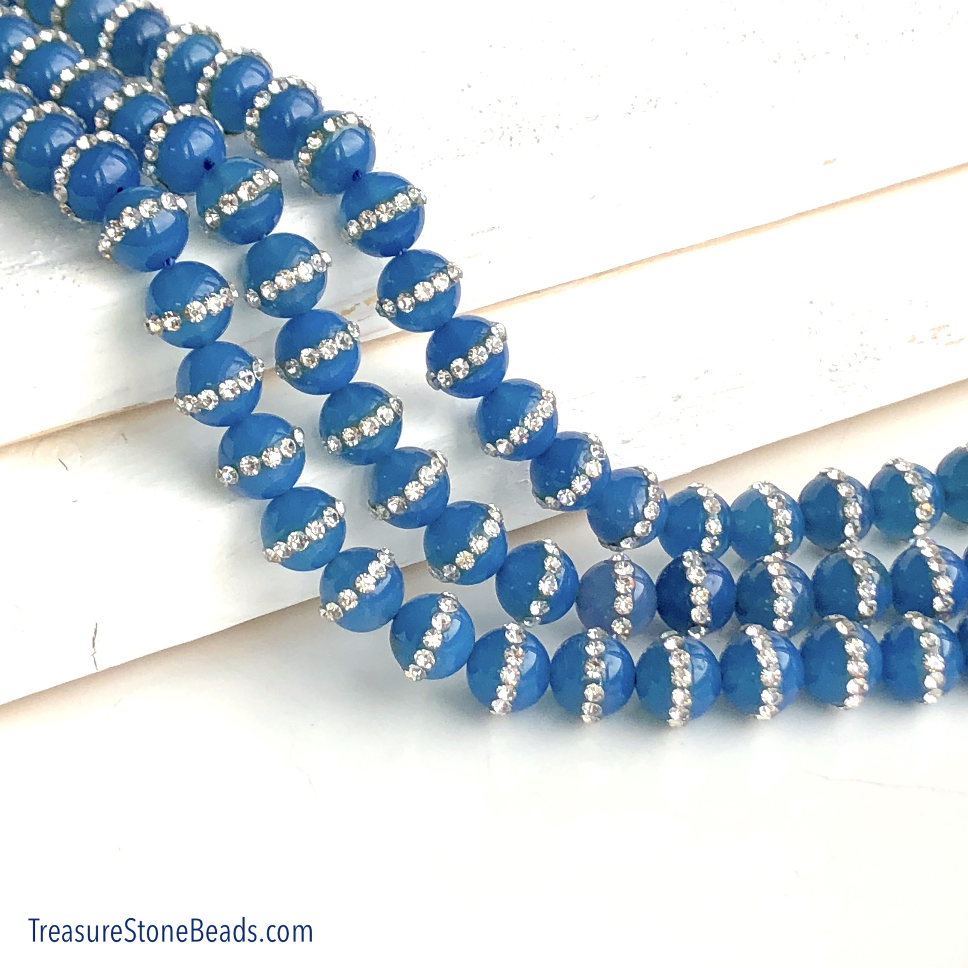 Bead, blue agate, dyed, 8mm round, pave. 15.5 inch, 47pcs - Click Image to Close