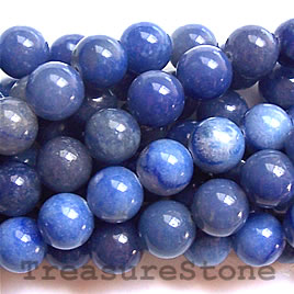 Bead, blue aventurine, 4mm round. 15-inch strand, 88 pcs