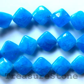 Bead, blue jasper, 15mm puffed diamond. 16-inch strand.