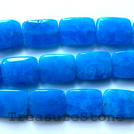 Bead, blue jasper, 15x20mm rectangle. 16-inch strand.
