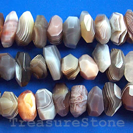 Bead, botswana agate,about 9x18mm faceted nugget, A grade. 55pcs