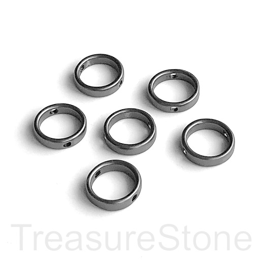 Bead frame,brass,black/gunmetal, matte,12mm ring/circle, ea