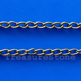 Chain, brass, bronze-finished,1x2mm. Sold per pkg of 1 meter.