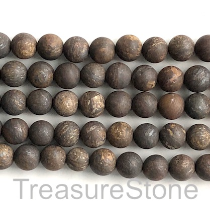 Bead, bronzite, 8mm round, matte, grade B. 15.5-inch, 46pcs