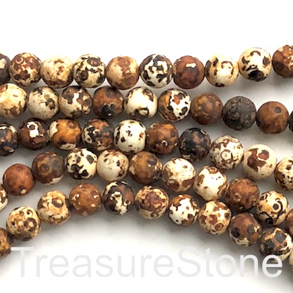 Bead, brown agate (dyed), 8mm round, matte. 14.5-inch, 47pcs