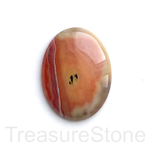 Cabochon, agate (dyed), orange, 30x40 oval. Sold individually.
