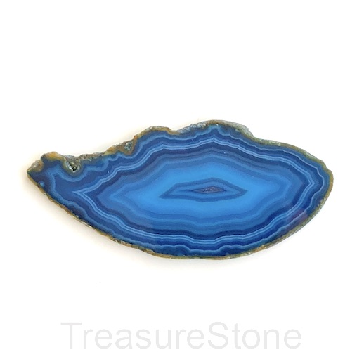 Cabochon, blue agate (dyed), 36x80mm. Sold individually.