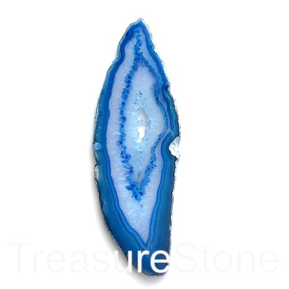 Cabochon, blue agate (dyed), 34x102mm. Sold individually.