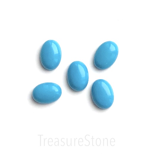 Cabochon, dyed jade, blue, 10x14mm oval. Pack of 2.