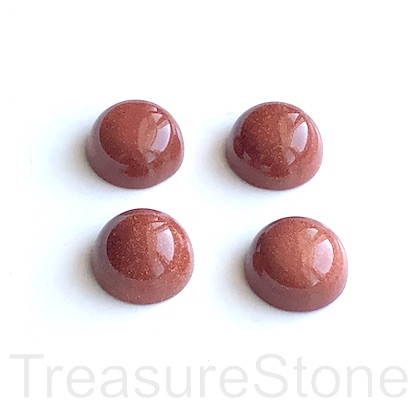 Cabochon, goldstone (manmade), 15x9mm puffed coin. each.
