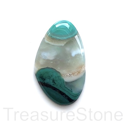 Cabochon, agate (dyed), green, 36x50mm. Sold individually.