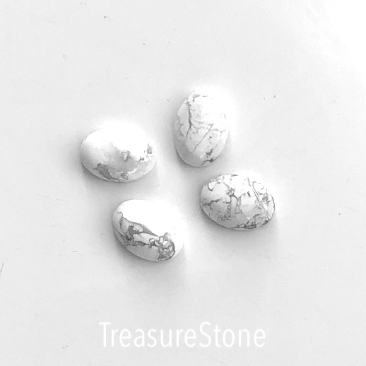 Cabochon, Howlite, 10x14mm oval. Pack of 2.