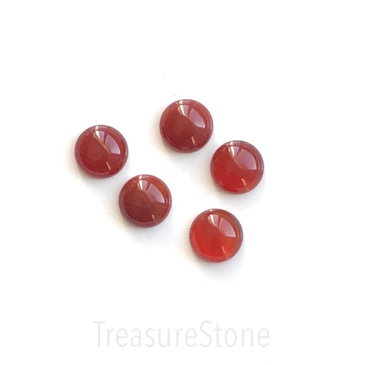 Cabochon, red agate, dyed, 10mm round. Pack of 2.