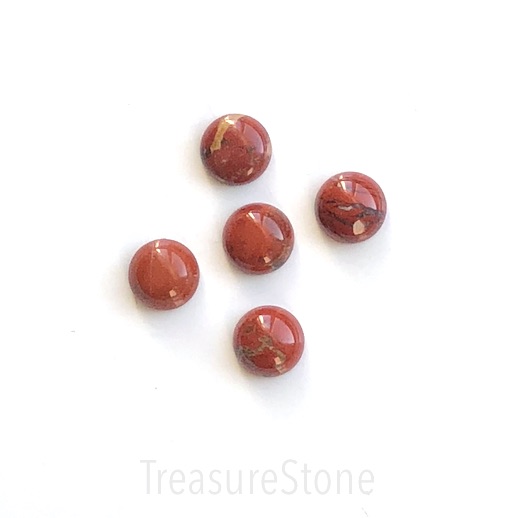 Cabochon,Red Jasper, 10mm round. Pack of 2.