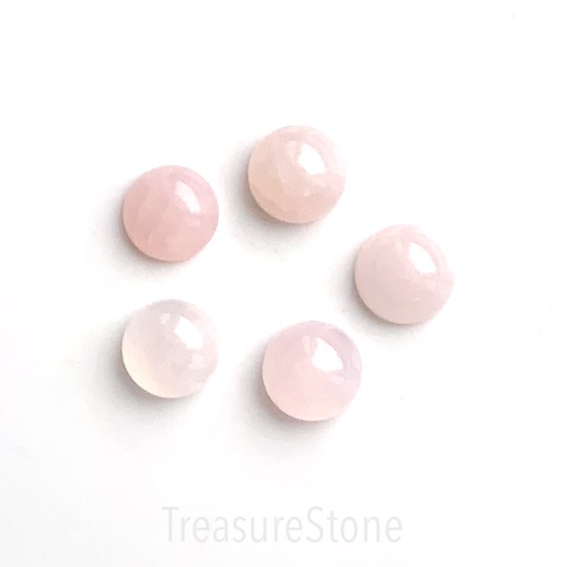 Cabochon, rose quartz, 12mm round. each