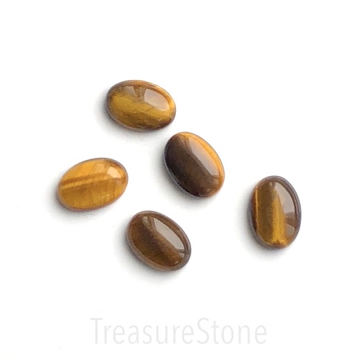 Cabochon, tigers eye, 10x14mm oval. Pack of 2.