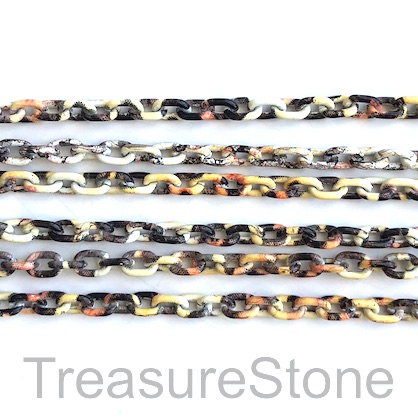 Chain, aluminum, leopardskin, 4x5mm curb - By meter