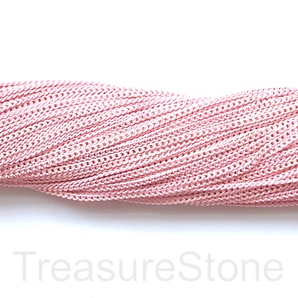 Chain, iron, baby pink, gold, 2mm flat cable. Pack of 2m.
