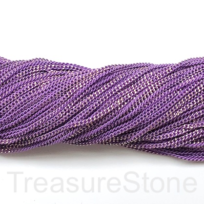 Chain, iron, purple, gold, 2mm flat cable. Pack of 2m.