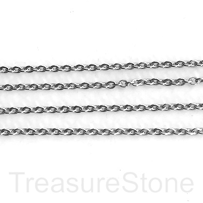Chain, stainless steel, 2x3mm. Sold per pkg of 1 meter.