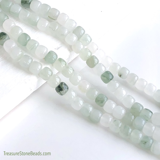 Bead, Chinese Jade 3, 7x8mm drum. 14-inch, 50pcs - Click Image to Close