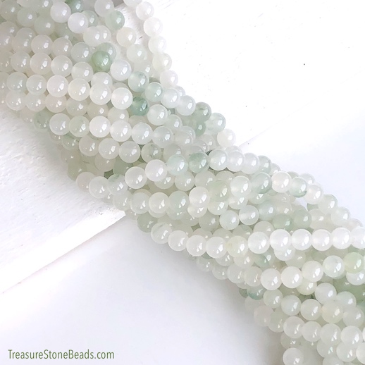 Bead, Chinese Jade 3, 6mm round. 14.5-inch, 58pcs - Click Image to Close