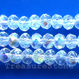 Bead, crystal, clear AB, 5x6 faceted rondelle. 16 inch, 90pcs