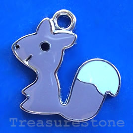 Charm/pendant, Enamel, 20mm squirrel.Sold individually.