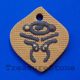 Pendant, clay, 36x40mm. Sold individually.