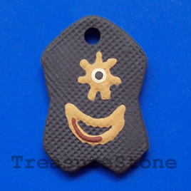 Pendant, clay, 28x42mm. Sold individually.