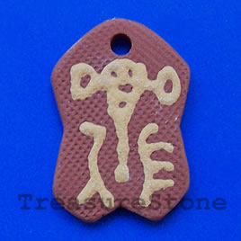 Pendant, clay, 28x41mm. Sold individually.