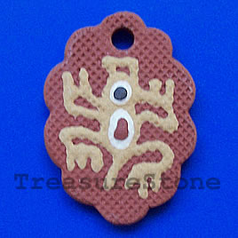 Pendant, clay, 28x40mm. Sold individually.