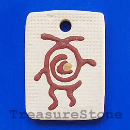 Pendant, clay, 29x40mm. Sold individually.