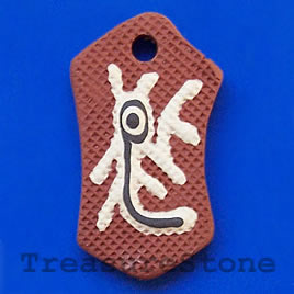 Pendant, clay, 25x41mm. Sold individually.