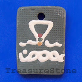 Pendant, clay, 28x38mm. Sold individually.