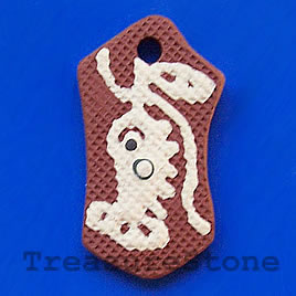 Pendant, clay, 25x43mm. Sold individually.