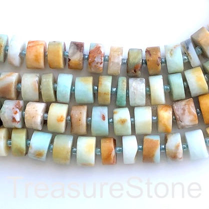 Bead, color amazonite, about 6x10mm disc. 15.5-inch, 50pcs
