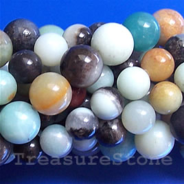 Bead, color amazonite, 10mm round, grade B-. 15-inch, 38pcs
